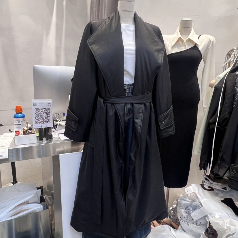 ULTRAORANGE韓國直郵女裝新款時尚休閑24秋冬長款棉服含腰繩皮革GILT/ULTRAORANGE長款棉服圖色1