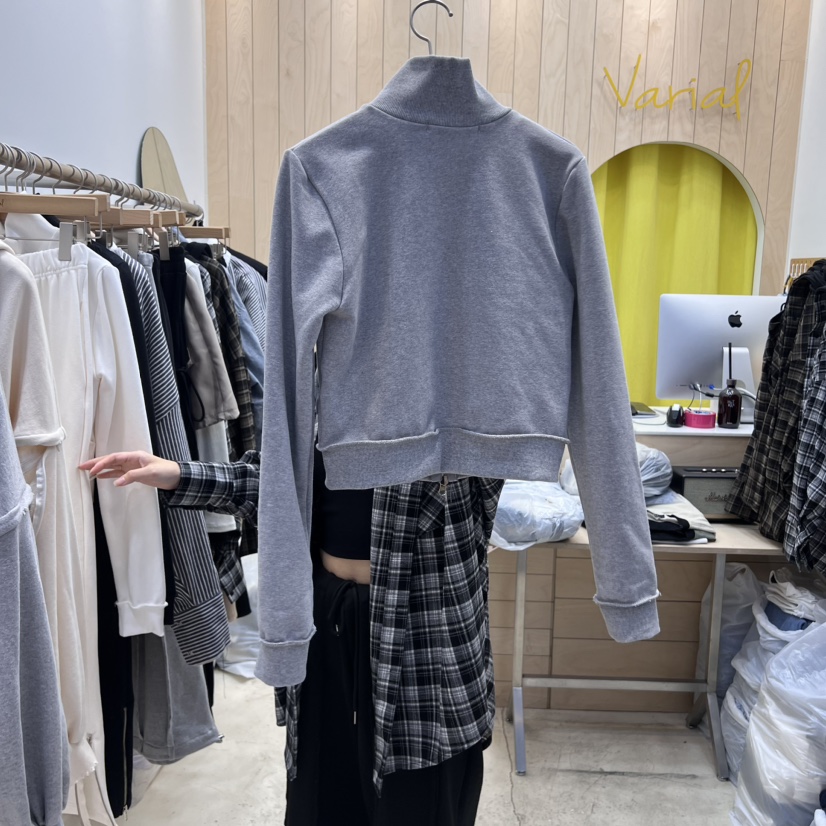 VARIAL韓國直郵東大門實拍女裝新品熱賣真品時尚24秋冬衛衣拉鏈VARIAL衛衣