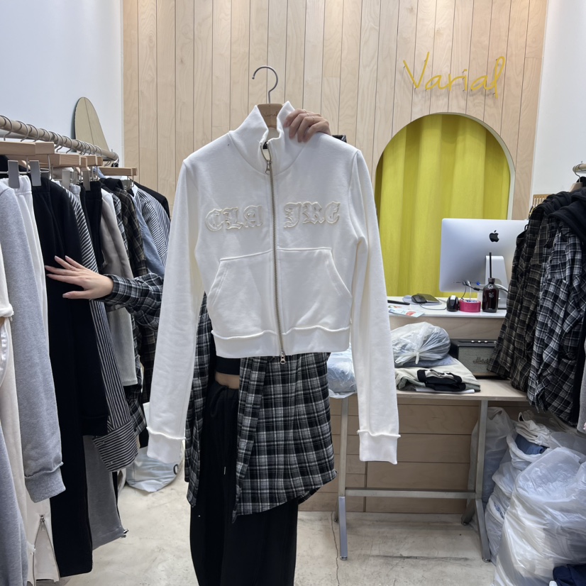 VARIAL韓國直郵東大門實拍女裝新品熱賣真品時尚24秋冬衛衣拉鏈VARIAL衛衣圖色2