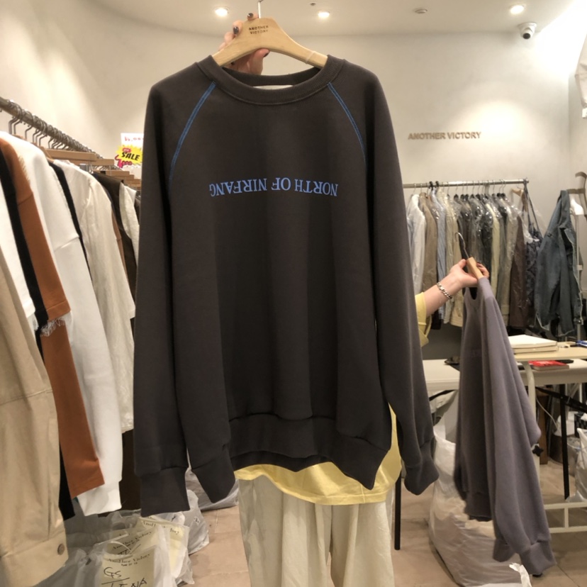 ANOTHER VICTORY韓國直郵東大門實拍女裝新品時尚衛衣加絨PRIVIE衛衣圖色3