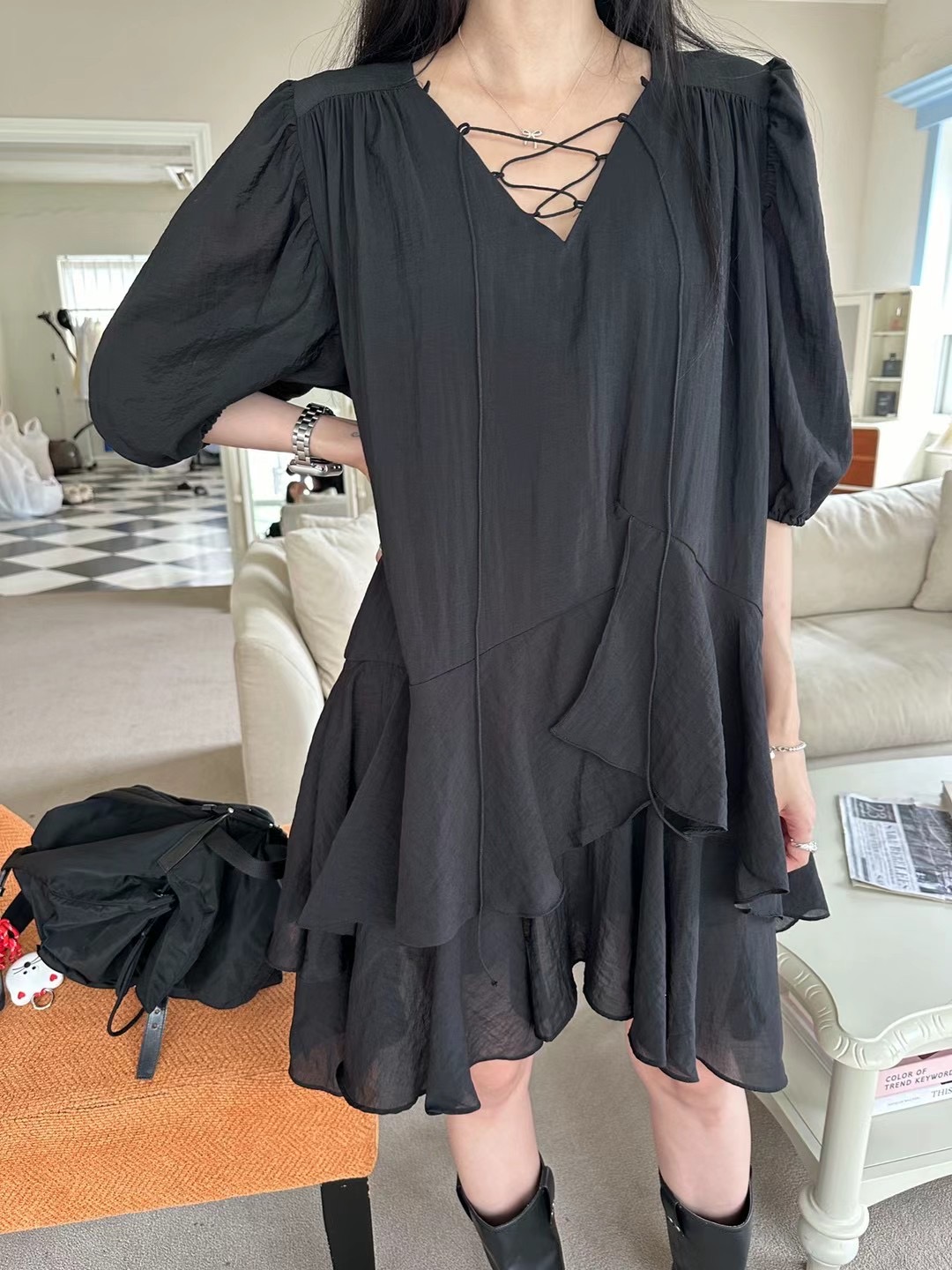 BLACK LADY直郵韓國代購女裝新款真品休閑24秋冬人氣連衣裙BLACK LADY連衣裙