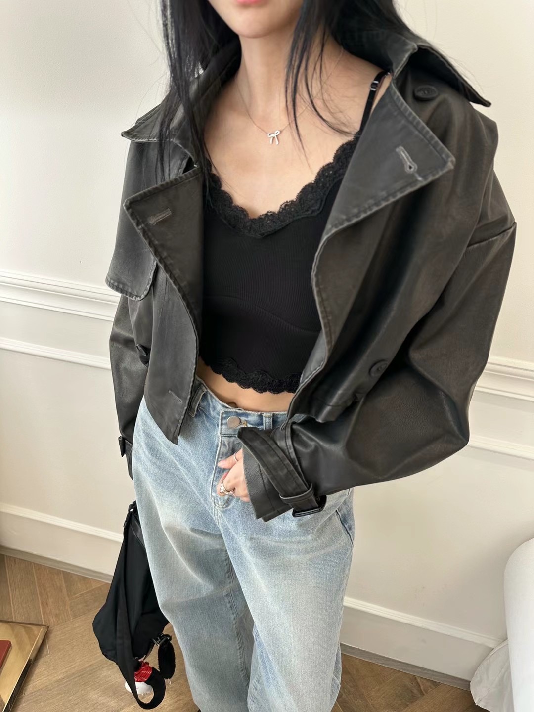 BLACK LADY直郵韓國代購女裝新品真品職業推薦休閑24秋冬夾克BLACK LADY夾克