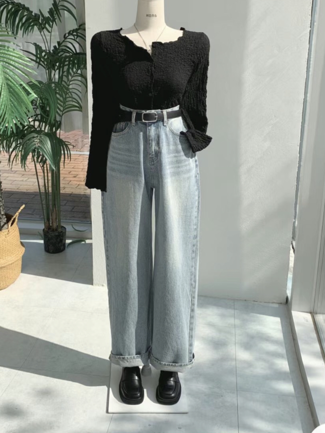 BLACK LADY韓國直郵東大門實拍女裝新款熱賣時尚職業牛仔褲BLACK LADY牛仔褲