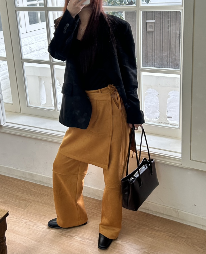 NAME VALUE韓國直郵東大門代購女裝新品時尚推薦夾克絨面革OVER NEAR夾克