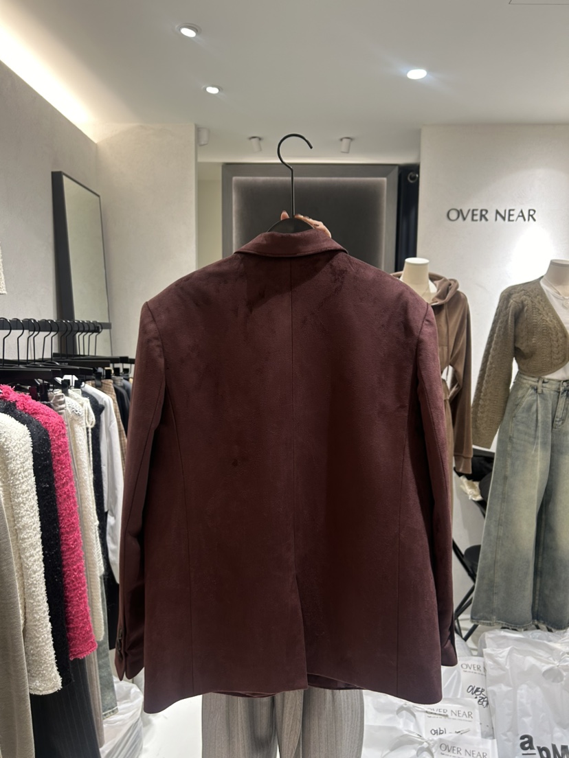 NAME VALUE韓國直郵東大門代購女裝新品時尚推薦夾克絨面革OVER NEAR夾克