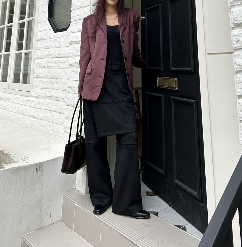 NAME VALUE韓國直郵東大門代購女裝新品時尚推薦夾克絨面革OVER NEAR夾克