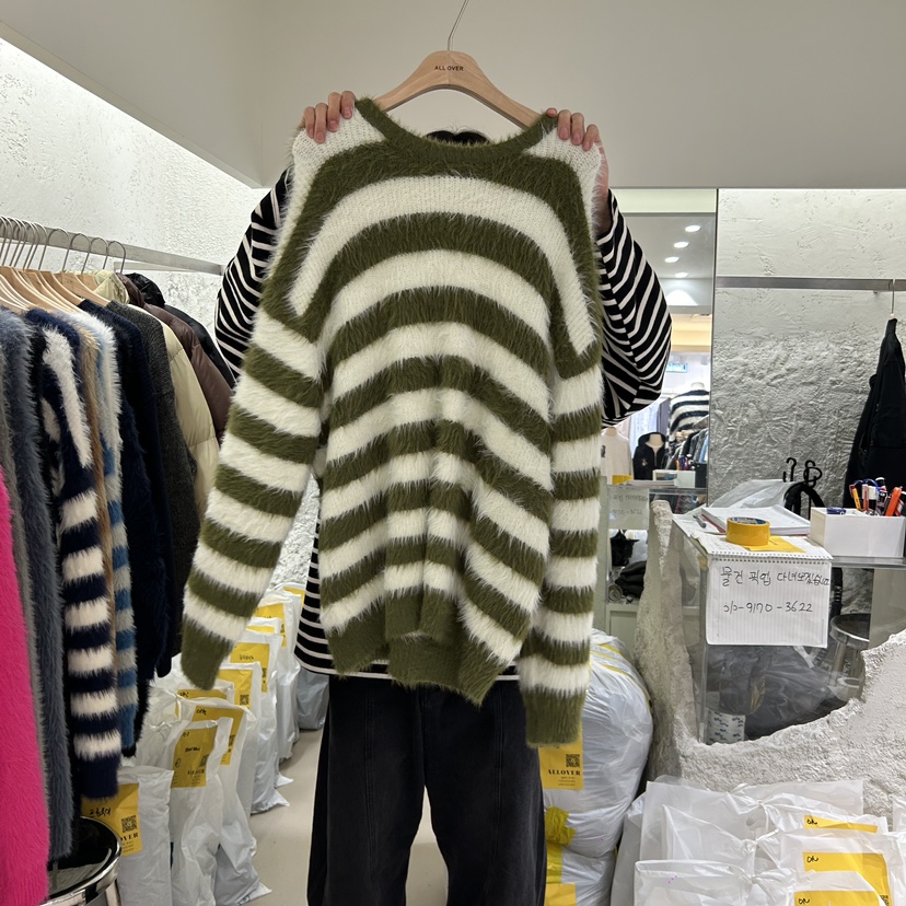 ALL OVER韓國直郵東大門實拍女裝新款推薦真品職業24秋冬毛衣ALL OVER-男裝毛衣