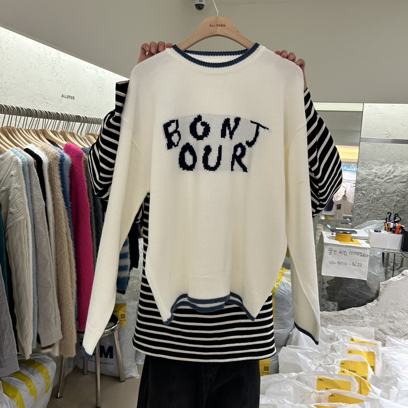 ALL OVER韓國直郵東大門代購女裝新品真品職業推薦休閑針織衫ALL OVER-男裝針織衫