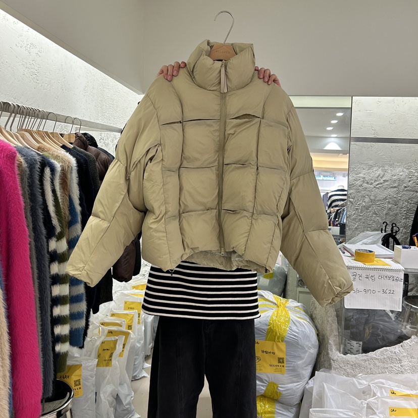 ALL OVER韓國直郵東大門代購女裝新款休閑職業短款棉服短款ALL OVER-男裝短款棉服