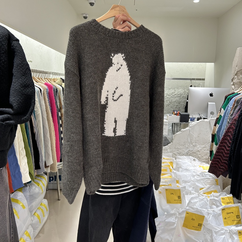 ALL OVER韓國直郵女裝新品時尚熱賣職業24秋冬人氣真品毛衣ALL OVER-男裝毛衣圖色2