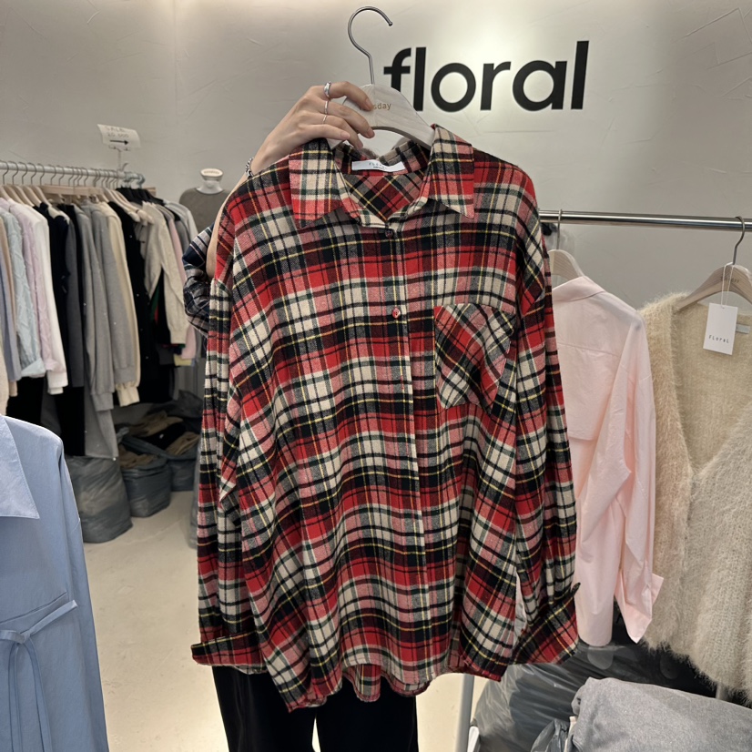floral直郵韓國代購女裝新品真品人氣時尚推薦休閑襯衫蕾絲衫FLORAL襯衫/蕾絲衫