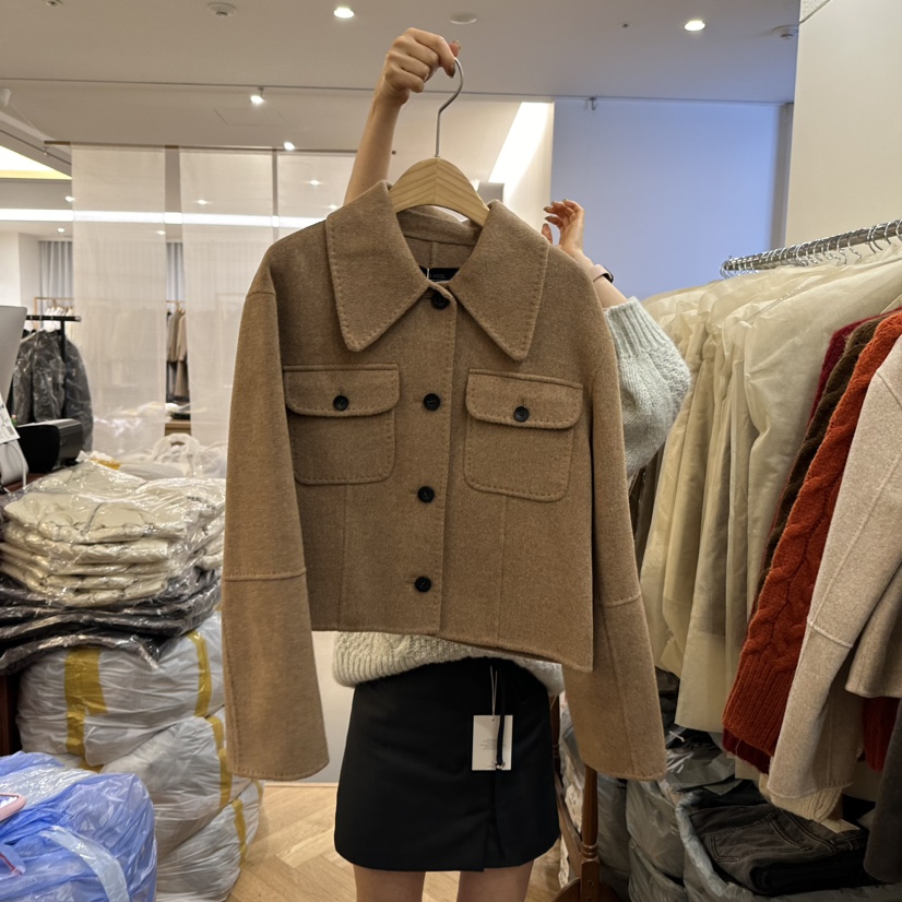 NOWHERE直郵韓國代購女裝新品時尚24秋冬人氣推薦短款大衣NOWHERE短款大衣圖色2