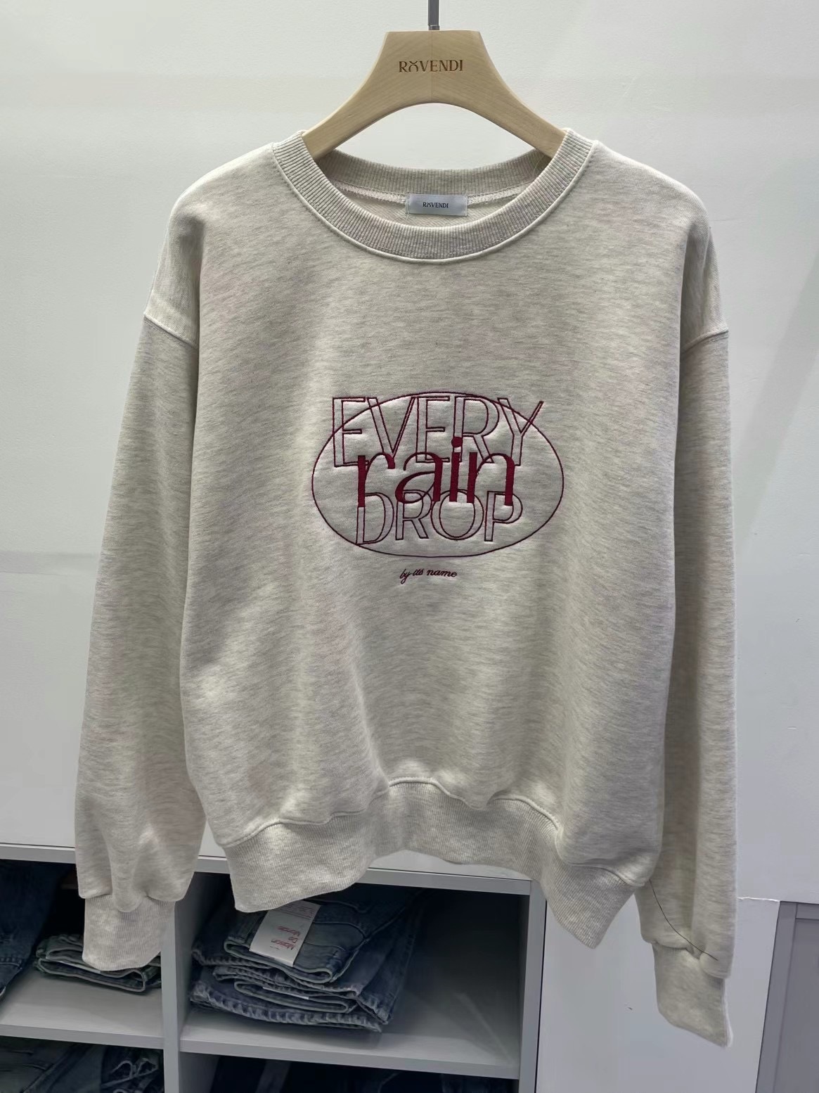 ROVENDI韓國直郵女裝新款熱賣時尚推薦24秋冬真品衛衣刺繡ROVENDI衛衣圖色2