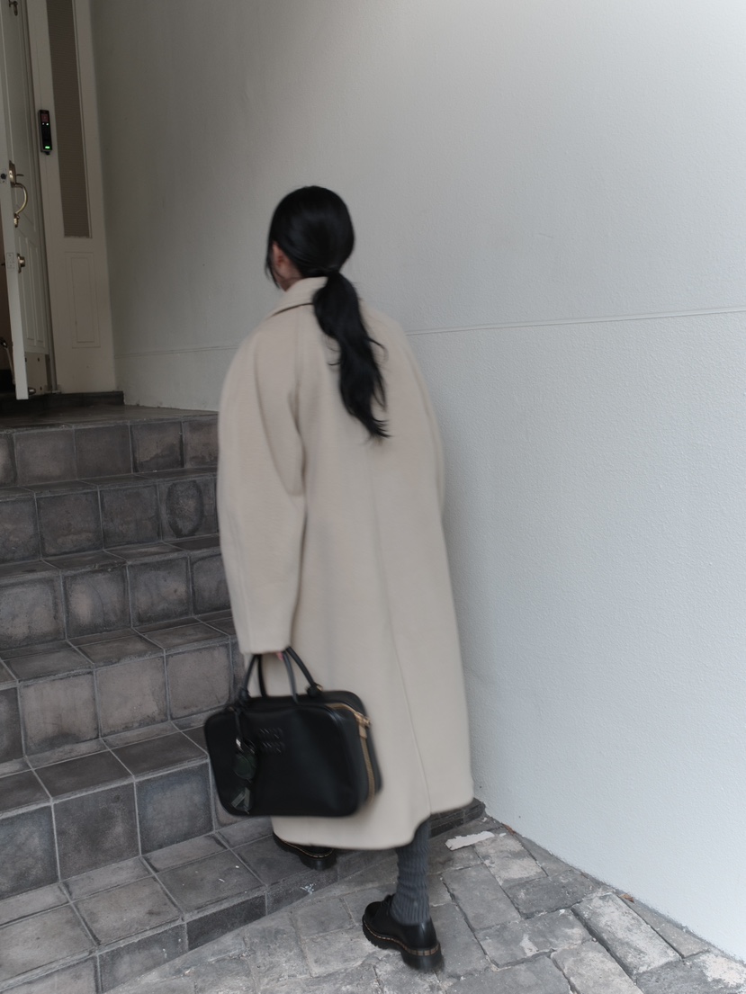 SPREAD韓國直郵東大門實拍女裝新品休閑人氣中長款大衣羊毛SPREAD中長款大衣