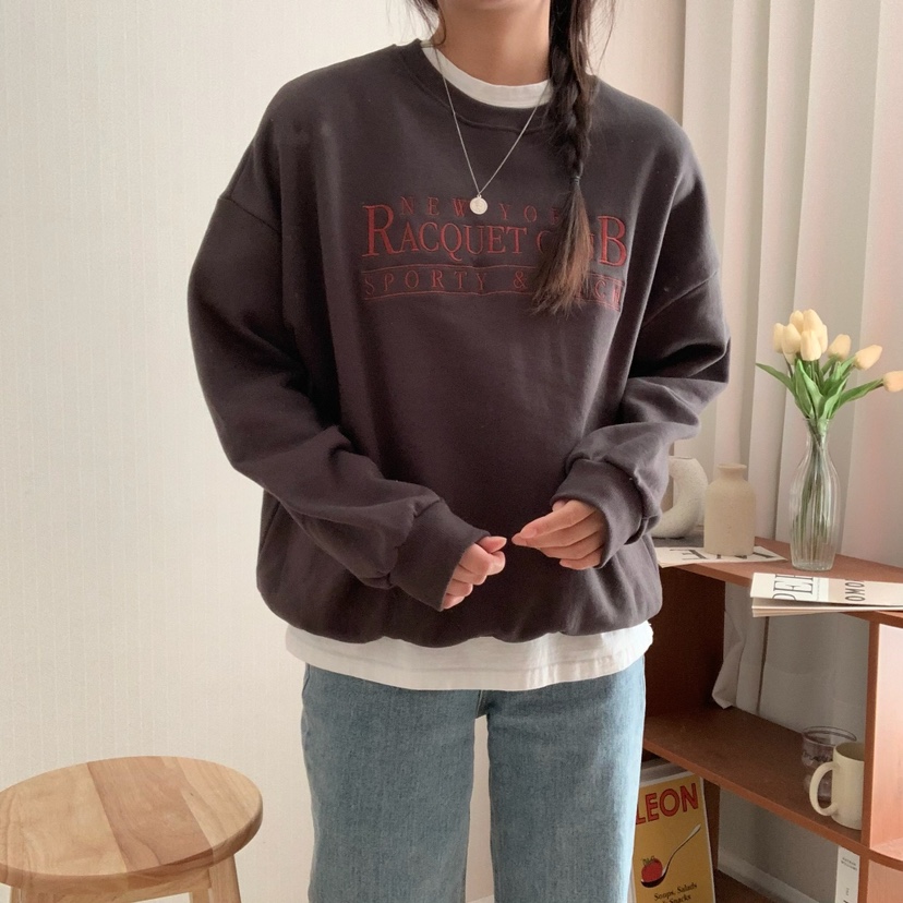 HELLO JINI韓國直郵東大門代購女裝新款推薦休閑時尚衛衣刺繡HELLO JINI衛衣