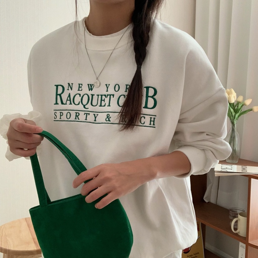 HELLO JINI韓國直郵東大門代購女裝新款推薦休閑時尚衛衣刺繡HELLO JINI衛衣