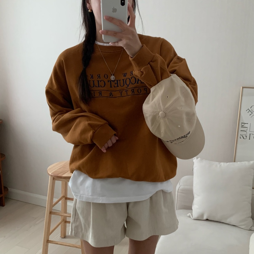 HELLO JINI韓國直郵東大門代購女裝新款推薦休閑時尚衛衣刺繡HELLO JINI衛衣