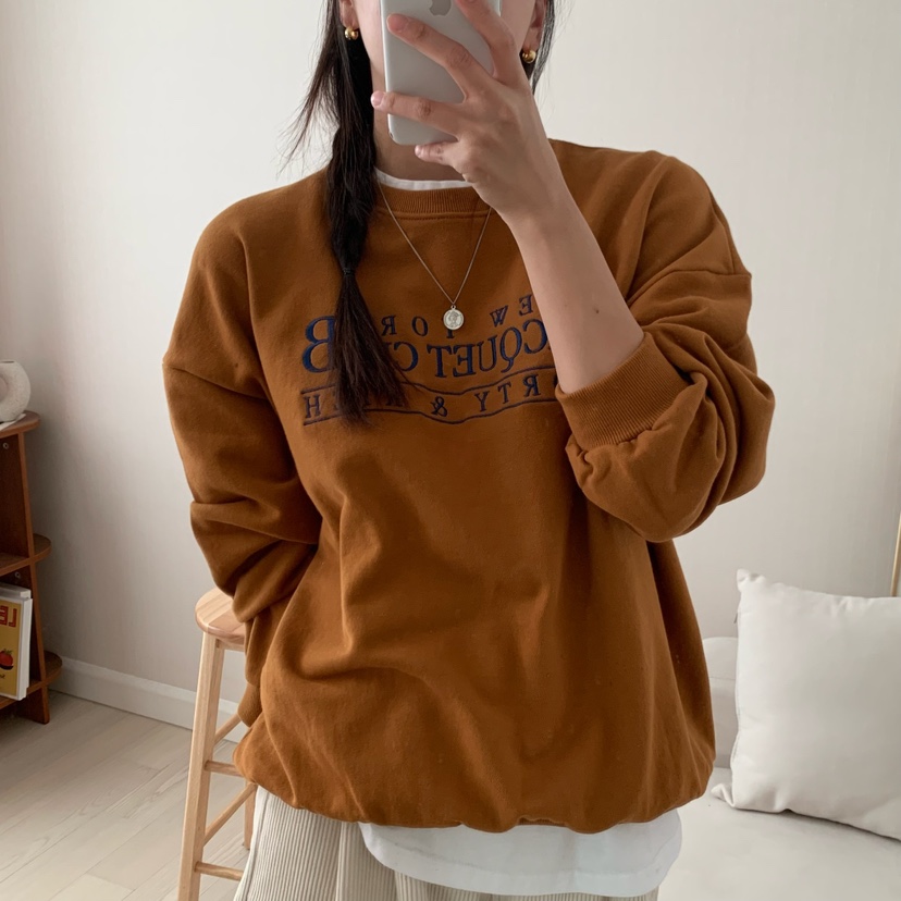 HELLO JINI韓國直郵東大門代購女裝新款推薦休閑時尚衛衣刺繡HELLO JINI衛衣圖色1