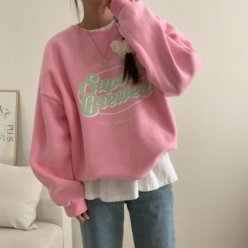 HELLO JINI直郵韓國代購女裝新品職業24秋冬熱賣衛衣拉絨HELLO JINI衛衣