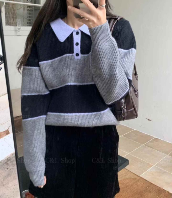 BELLINO293直郵韓國代購女裝新品真品人氣24秋冬針織衫BOBBIE DOLL針織衫圖色2