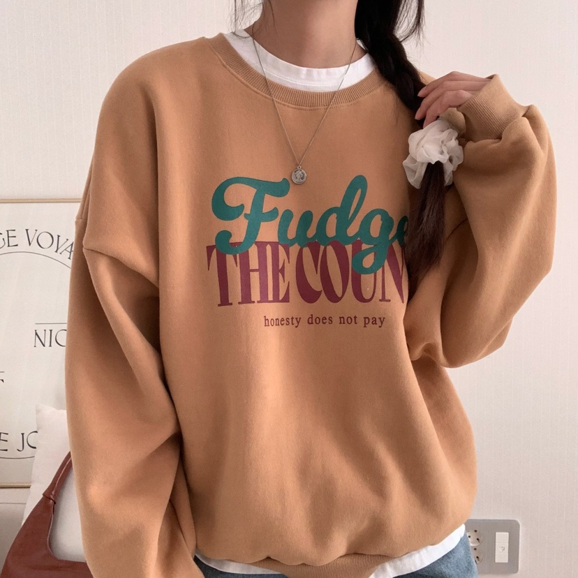 FROMJINI直郵韓國代購女裝新品時尚職業休閑24秋冬衛衣拉絨FROMJINI衛衣