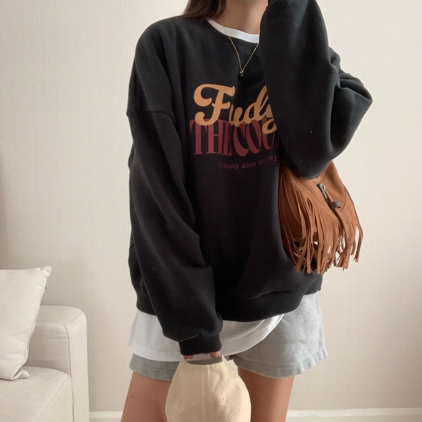 FROMJINI直郵韓國代購女裝新品時尚職業休閑24秋冬衛衣拉絨FROMJINI衛衣