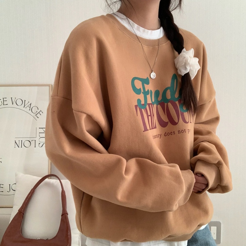 FROMJINI直郵韓國代購女裝新品時尚職業休閑24秋冬衛衣拉絨FROMJINI衛衣