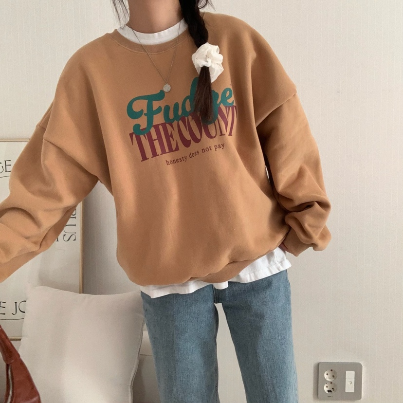 FROMJINI直郵韓國代購女裝新品時尚職業休閑24秋冬衛衣拉絨FROMJINI衛衣