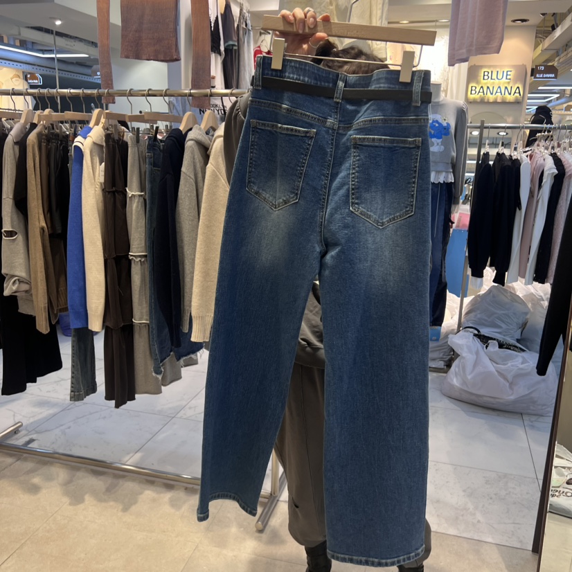 JuA直郵韓國代購女裝新款熱賣推薦職業時尚休閑牛仔褲含腰帶JUA牛仔褲