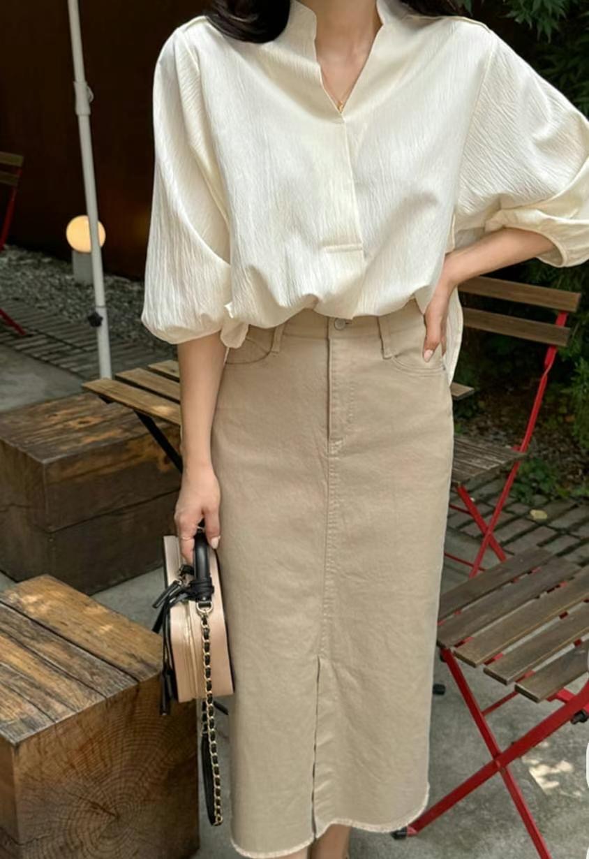 MU 뮤-T直郵韓國代購女裝新款熱賣人氣真品休閑職業24秋冬長裙MU 뮤-T長裙