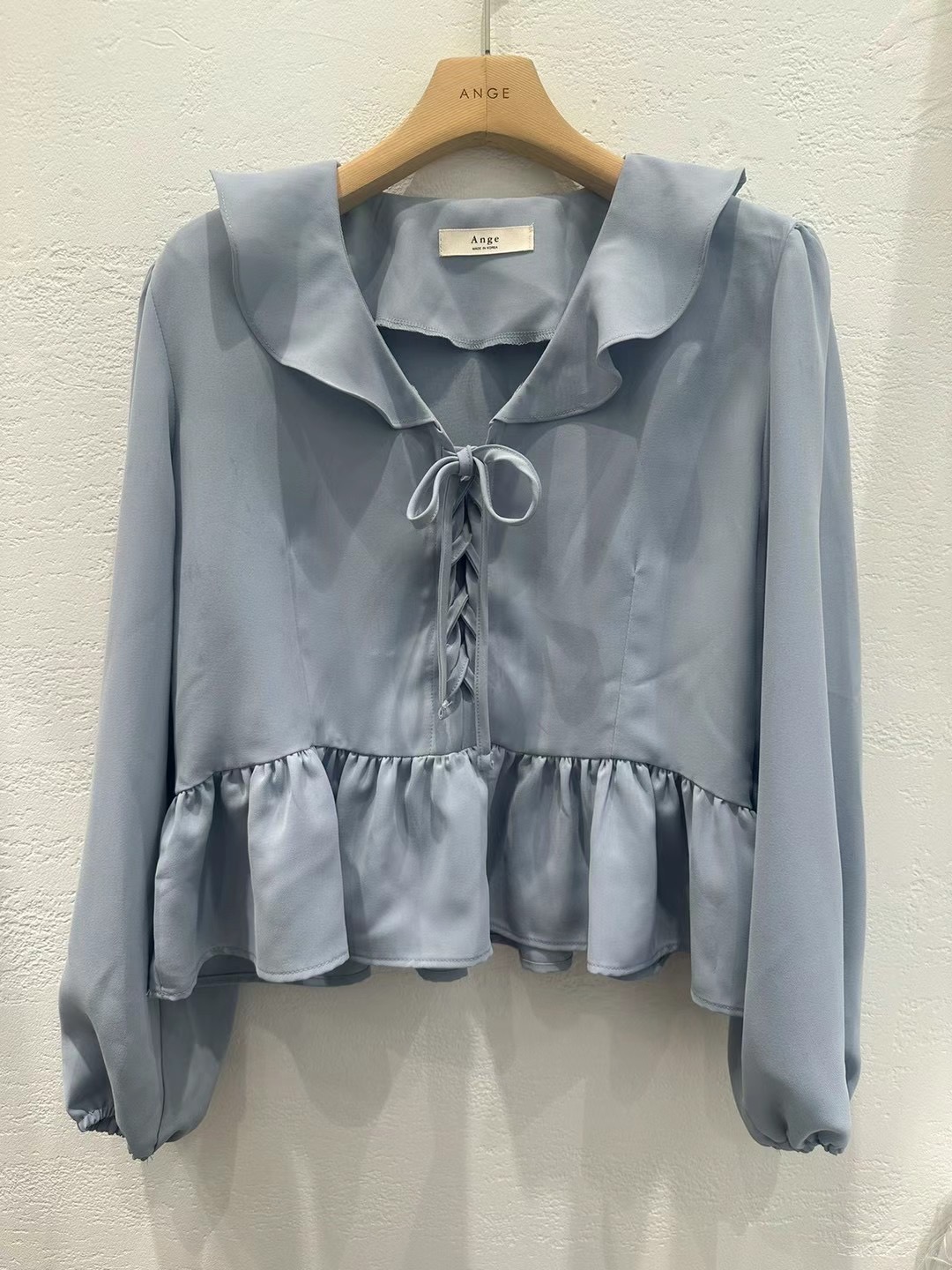 LUCKY STORE直郵韓國代購女裝新品熱賣休閑時尚襯衫蕾絲衫ANGE襯衫/蕾絲衫圖色2