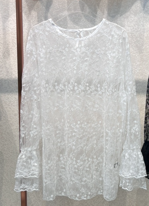 SYMBOL韓國直郵女裝新品時尚休閑真品熱賣24秋冬襯衫蕾絲衫蕾絲SYMBOL襯衫/蕾絲衫