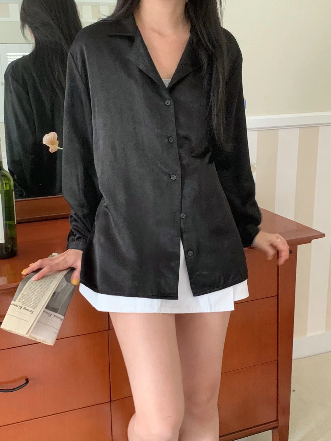 MOIBIEN韓國直郵東大門代購女裝新款時尚真品職業襯衫蕾絲衫OBLANC襯衫/蕾絲衫