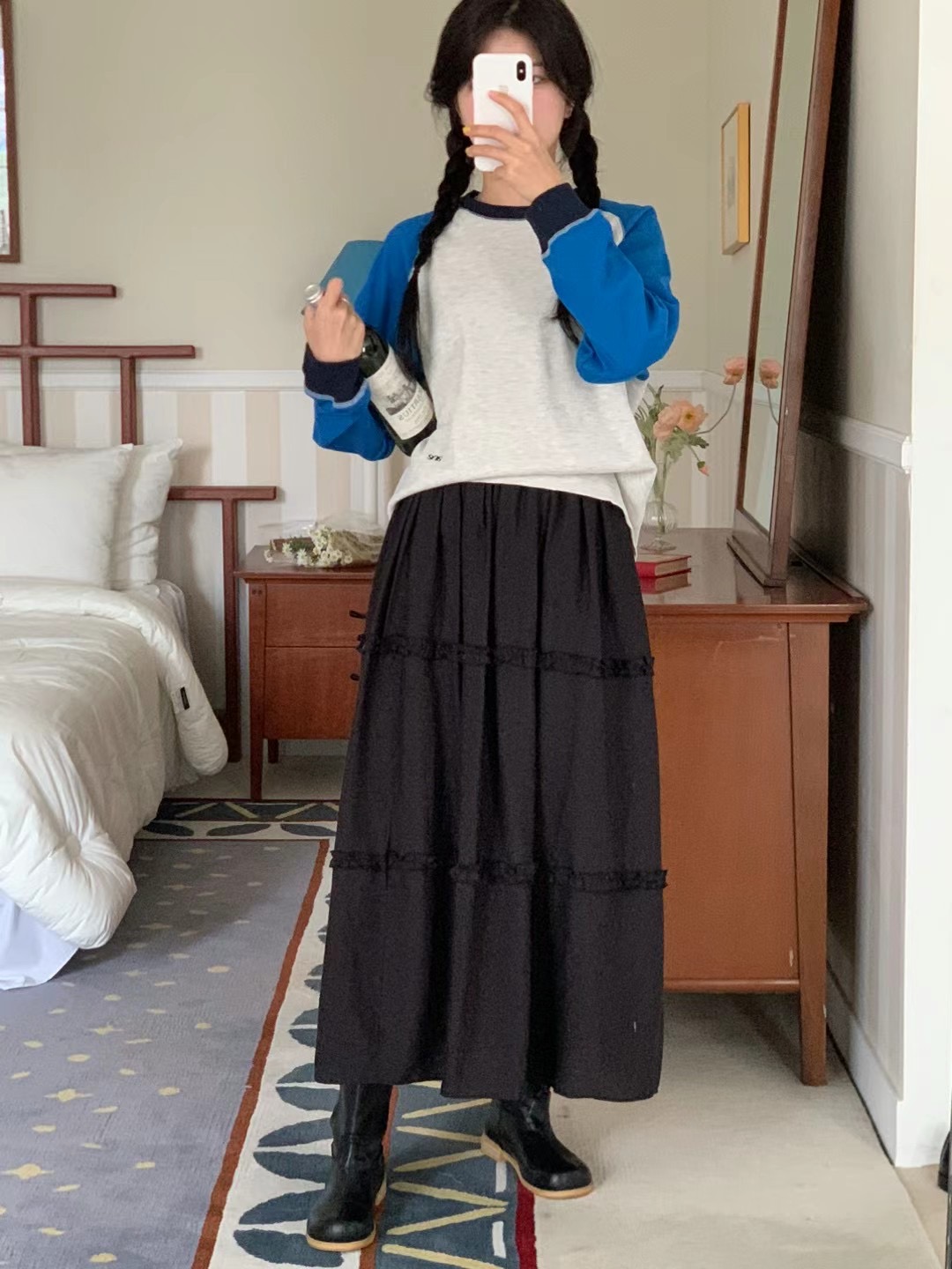 MOIBIEN直郵韓國代購女裝新品24秋冬職業時尚休閑推薦長裙OBLANC長裙