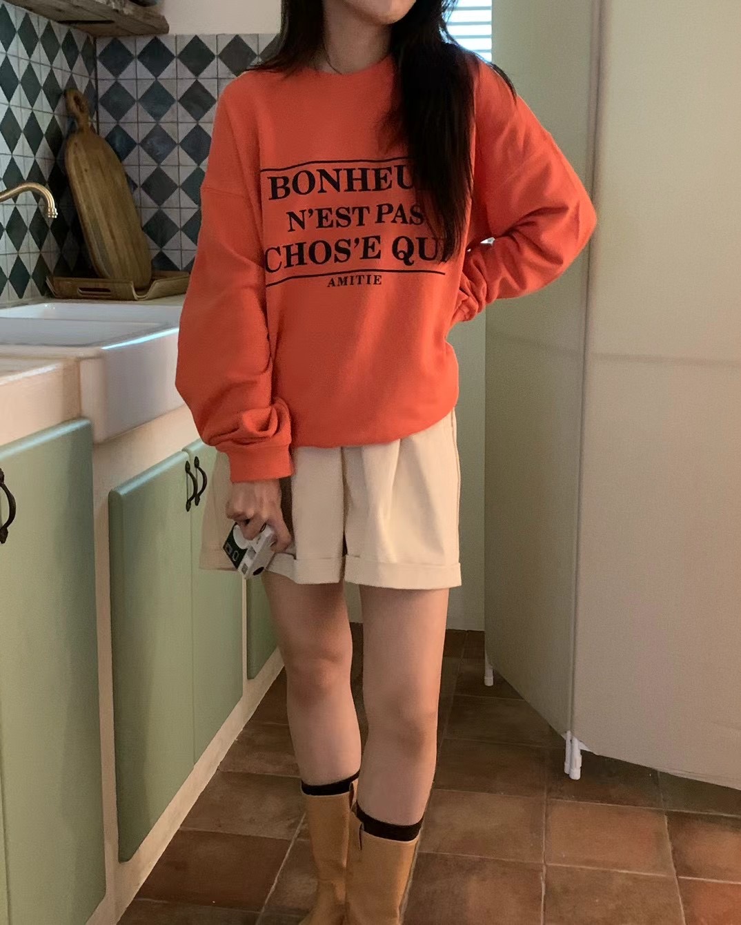 MOIBIEN韓國直郵女裝新款真品推薦時尚24秋冬職業休閑衛衣OBLANC衛衣