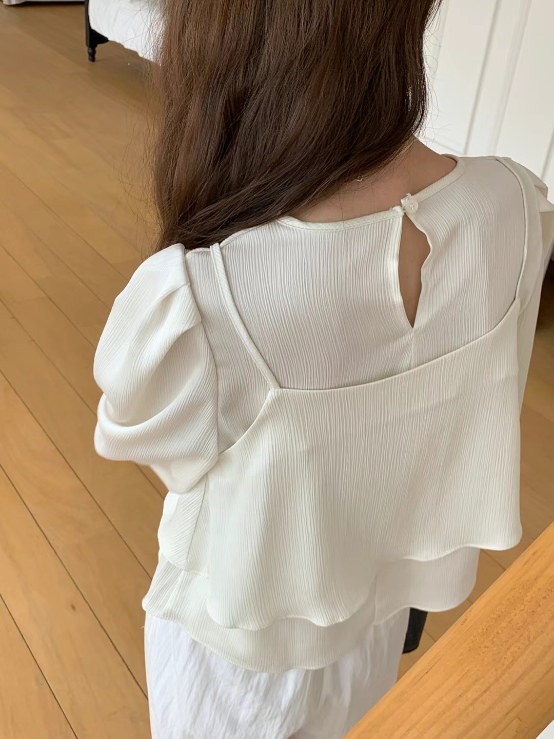 MOIBIEN直郵韓國代購女裝新款人氣真品24秋冬時尚襯衫蕾絲衫OBLANC襯衫/蕾絲衫