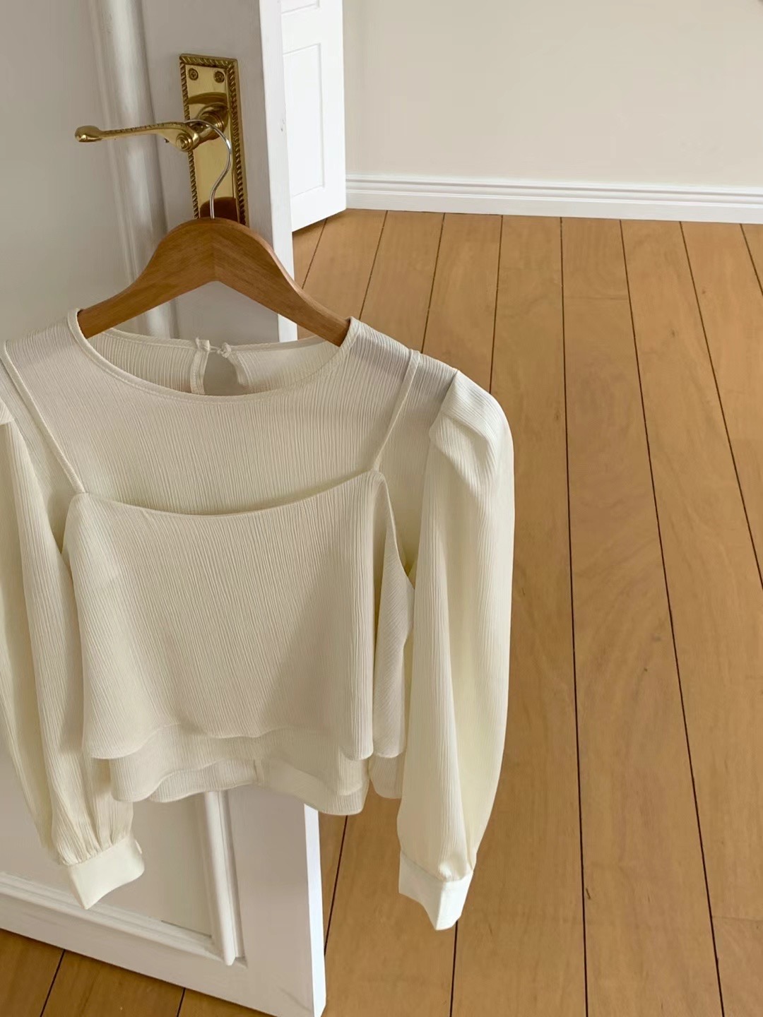 MOIBIEN直郵韓國代購女裝新款人氣真品24秋冬時尚襯衫蕾絲衫OBLANC襯衫/蕾絲衫