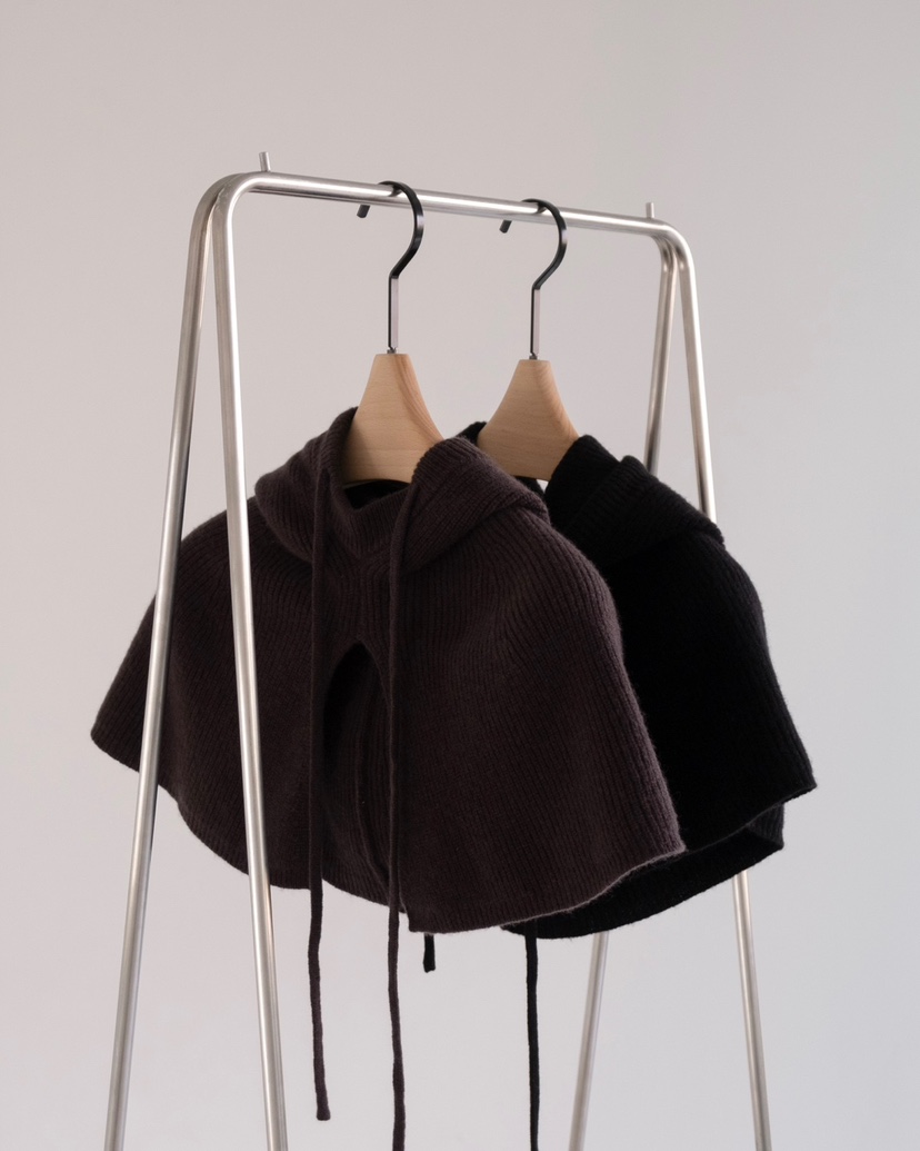 HONG-P直郵韓國代購女裝新款熱賣24秋冬真品圍巾披肩連帽HONG-P圍巾/披肩