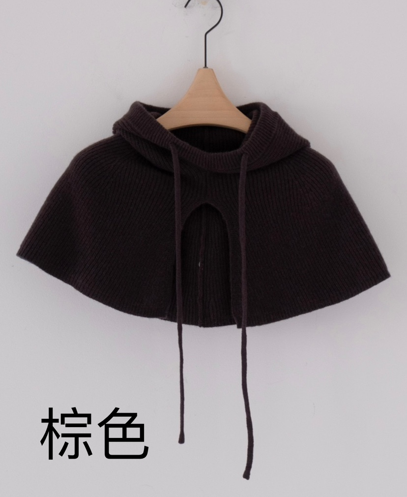 HONG-P直郵韓國代購女裝新款熱賣24秋冬真品圍巾披肩連帽HONG-P圍巾/披肩圖色1