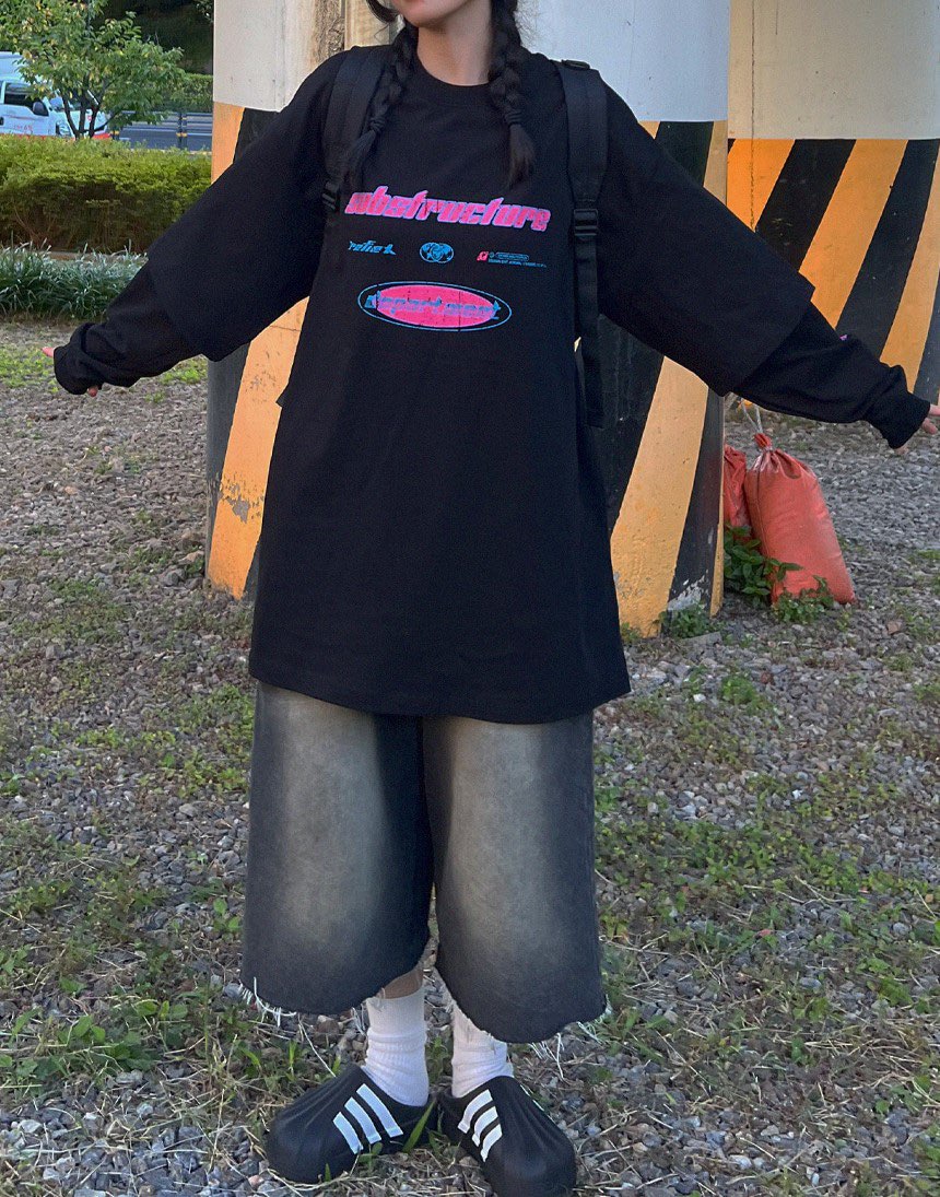 KSUBI直郵韓國代購女裝新款時尚職業推薦24秋冬休閑長袖T恤KSUBI長袖T恤