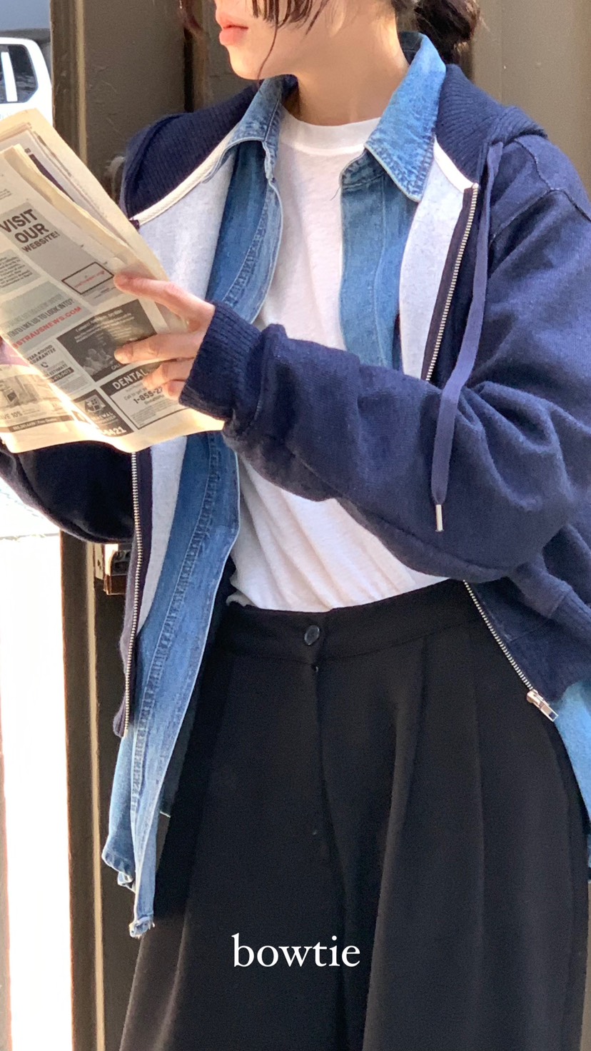 BOWTIE韓國直郵東大門代購女裝新款職業24秋冬真品衛衣兜帽GLITTER衛衣