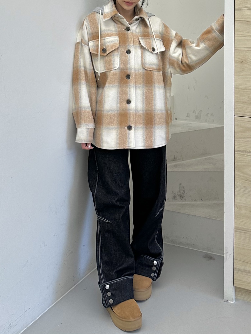 GLAM MOCHA直郵韓國代購女裝新款熱賣人氣休閑24秋冬夾克格紋SIERRA夾克