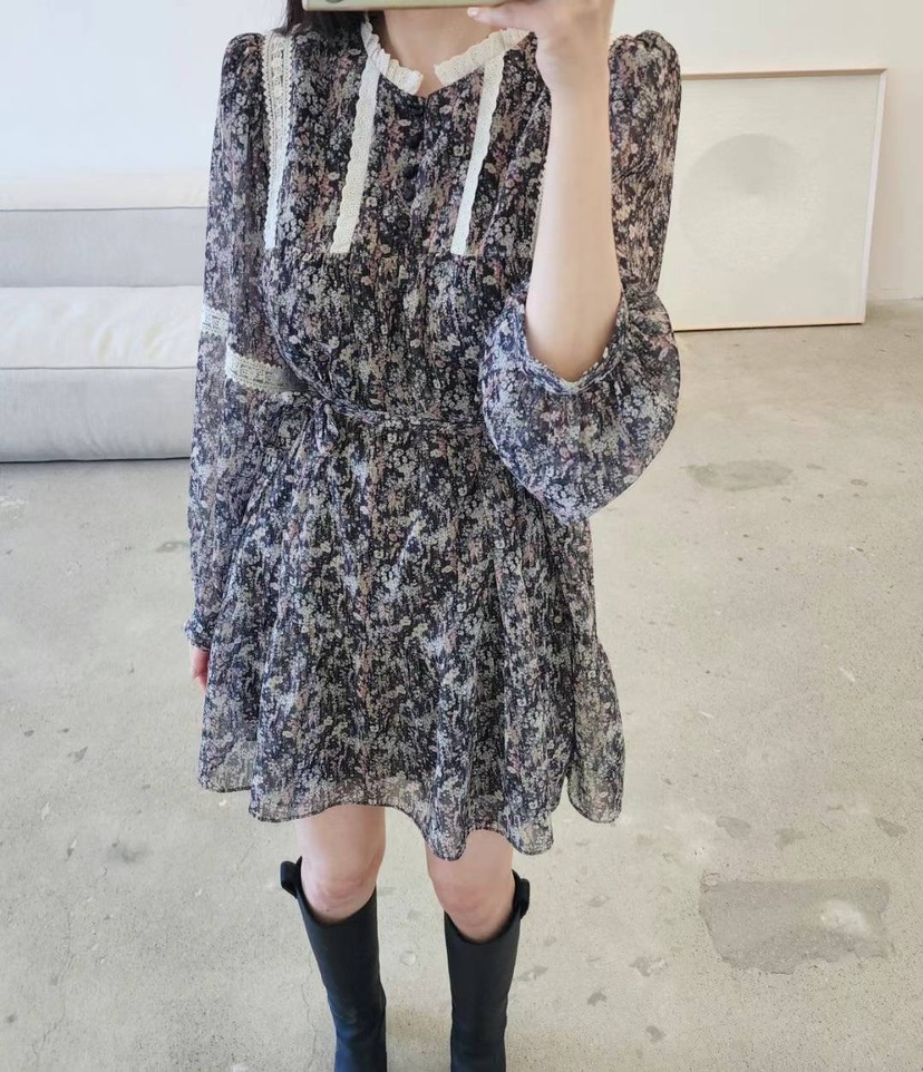 AMY COMPANY韓國直郵東大門代購女裝新品休閑職業連衣裙蕾絲MABE連衣裙