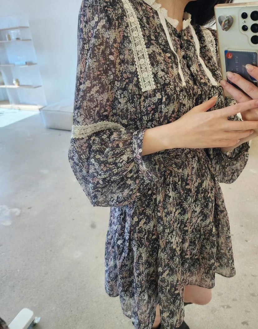 AMY COMPANY韓國直郵東大門代購女裝新品休閑職業連衣裙蕾絲MABE連衣裙