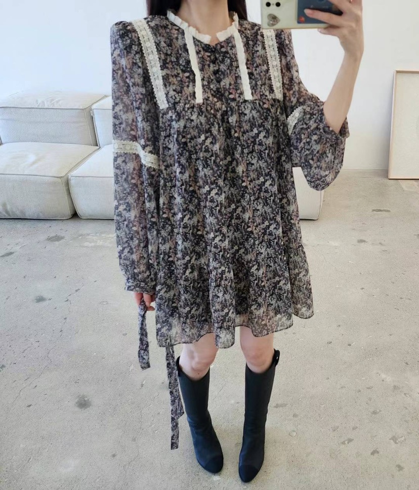 AMY COMPANY韓國直郵東大門代購女裝新品休閑職業連衣裙蕾絲MABE連衣裙