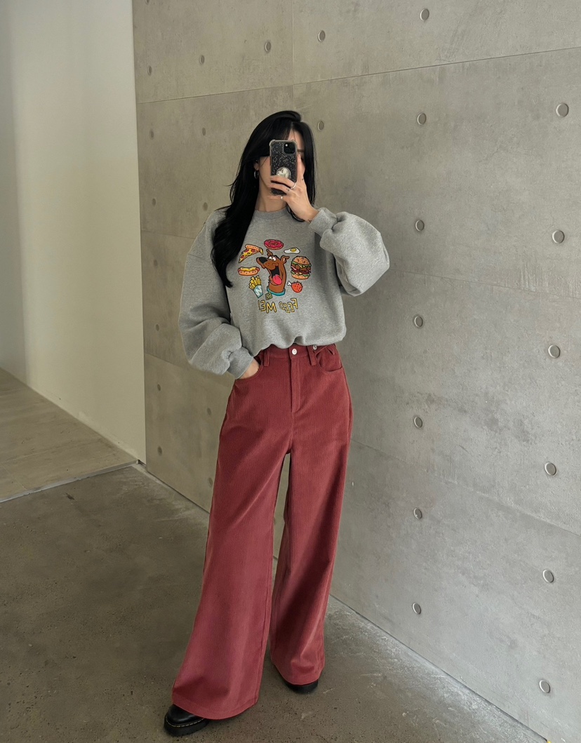 AMUSE SEOUL韓國直郵東大門代購女裝新品休閑24秋冬休閑褲加絨AMUSE SEOUL休閑褲
