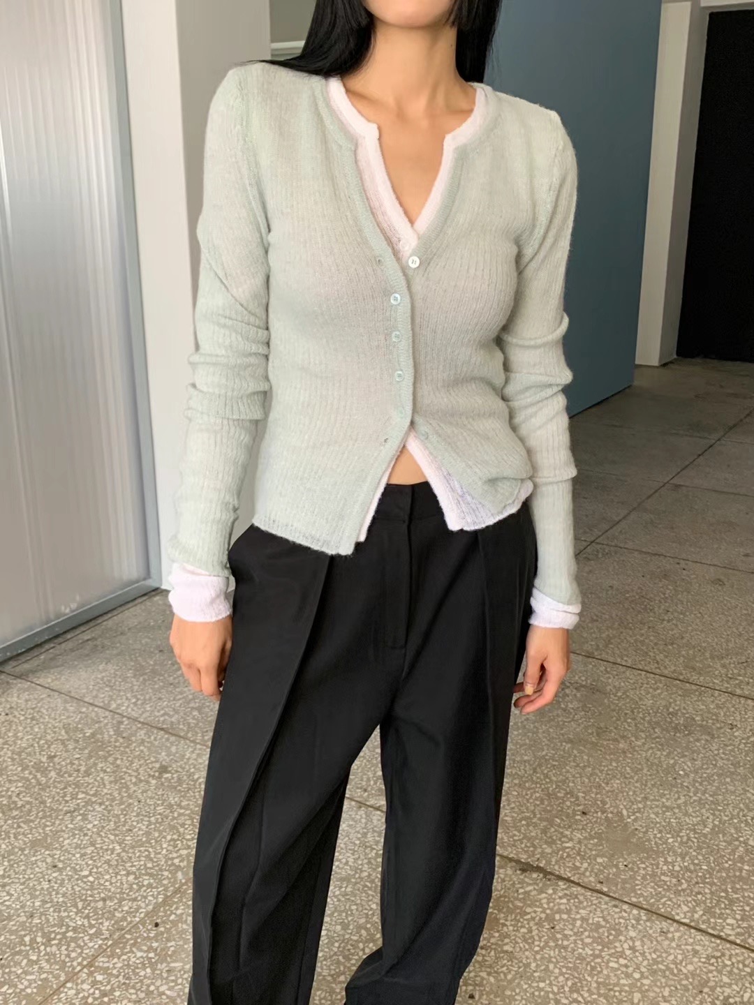 UNLESS韓國代購女裝新款人氣真品職業熱賣24秋夏時尚針織衫UNLESS針織衫圖色2