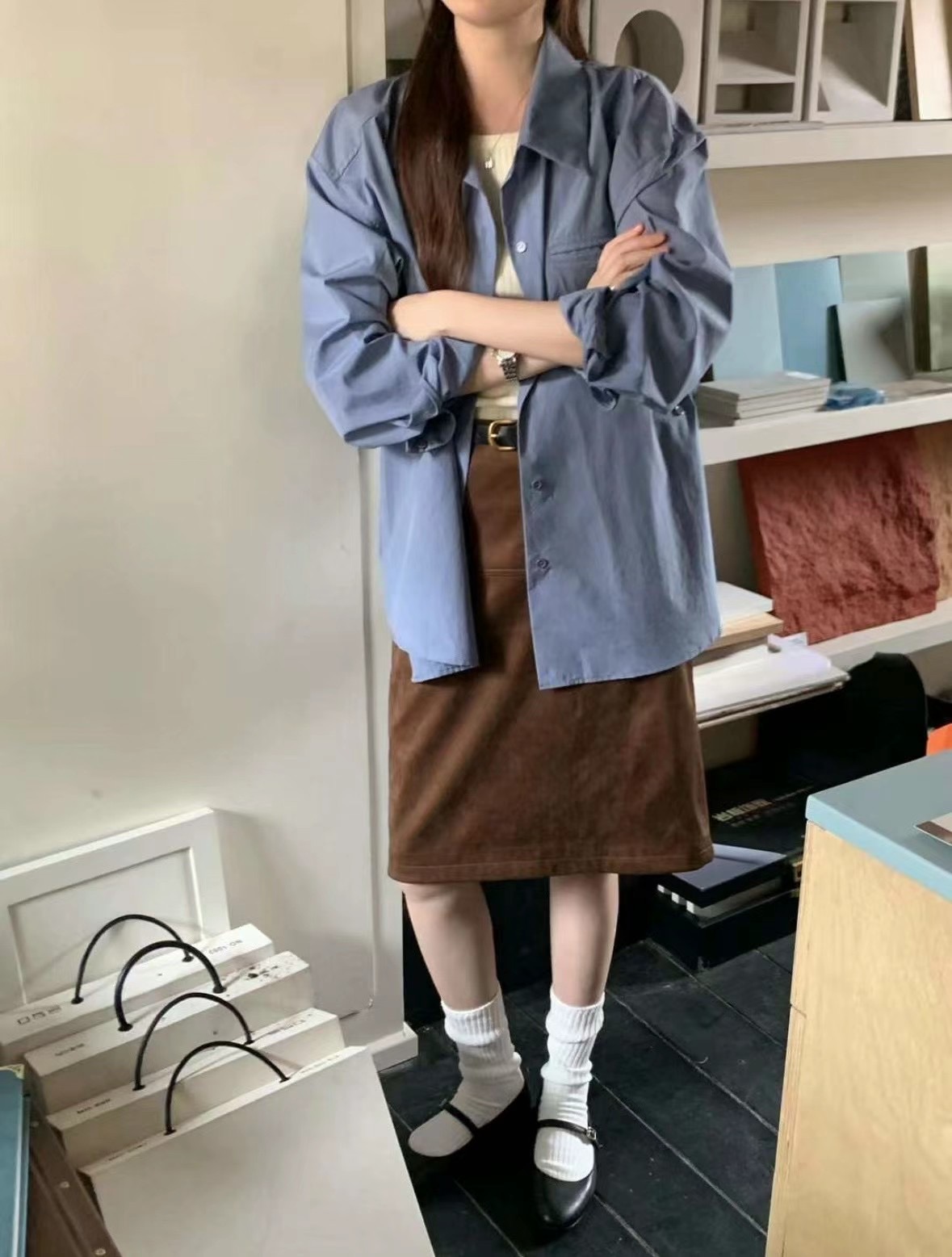 LUCKY STORE東大門代購女裝新品推薦人氣真品時尚襯衫蕾絲衫ANGE襯衫/蕾絲衫圖色3