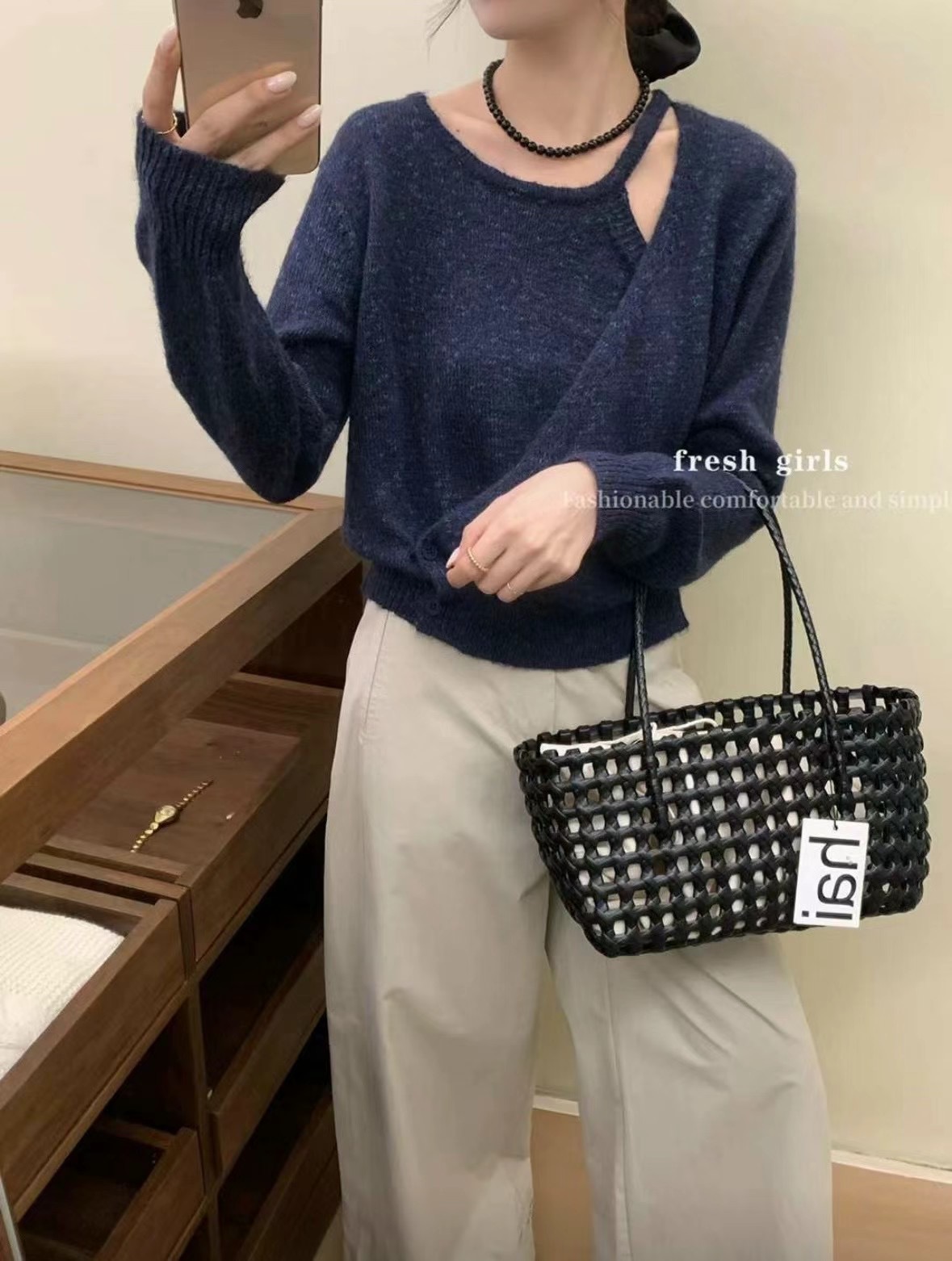 LUCKY STORE東大門代購女士新款時尚推薦人氣職業熱賣針織衫WEEK PLAN針織衫圖色2