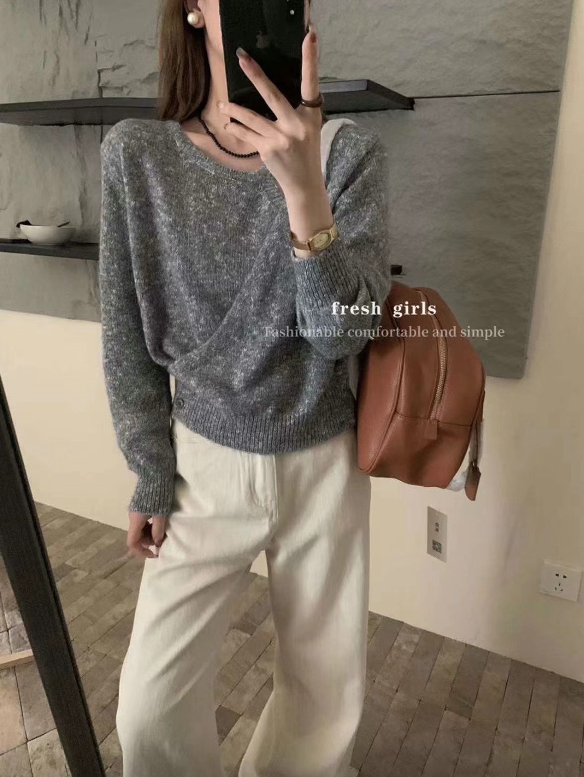 LUCKY STORE東大門代購女士新款時尚推薦人氣職業熱賣針織衫WEEK PLAN針織衫圖色4